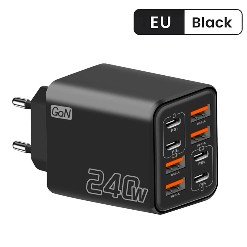PowerHub — 240W 8-in-1 GaN-USB-C-Ladegerät