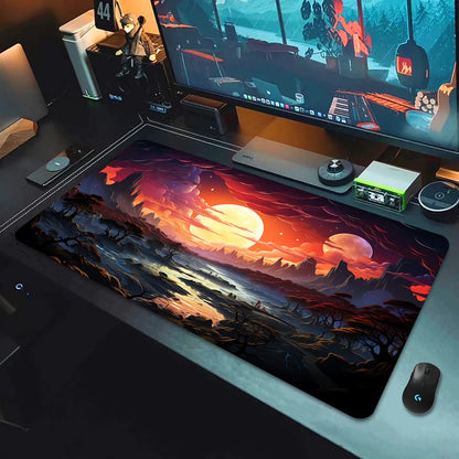 Large Gaming Mouse Pad Landscape Keyboard Mat Carpet HD Print Space Mousepad Computer Galaxy Non-Slip Rubber Big Desk Mat 90x40