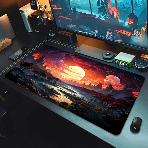Large Gaming Mouse Pad Landscape Keyboard Mat Carpet HD Print Space Mousepad Computer Galaxy Non-Slip Rubber Big Desk Mat 90x40