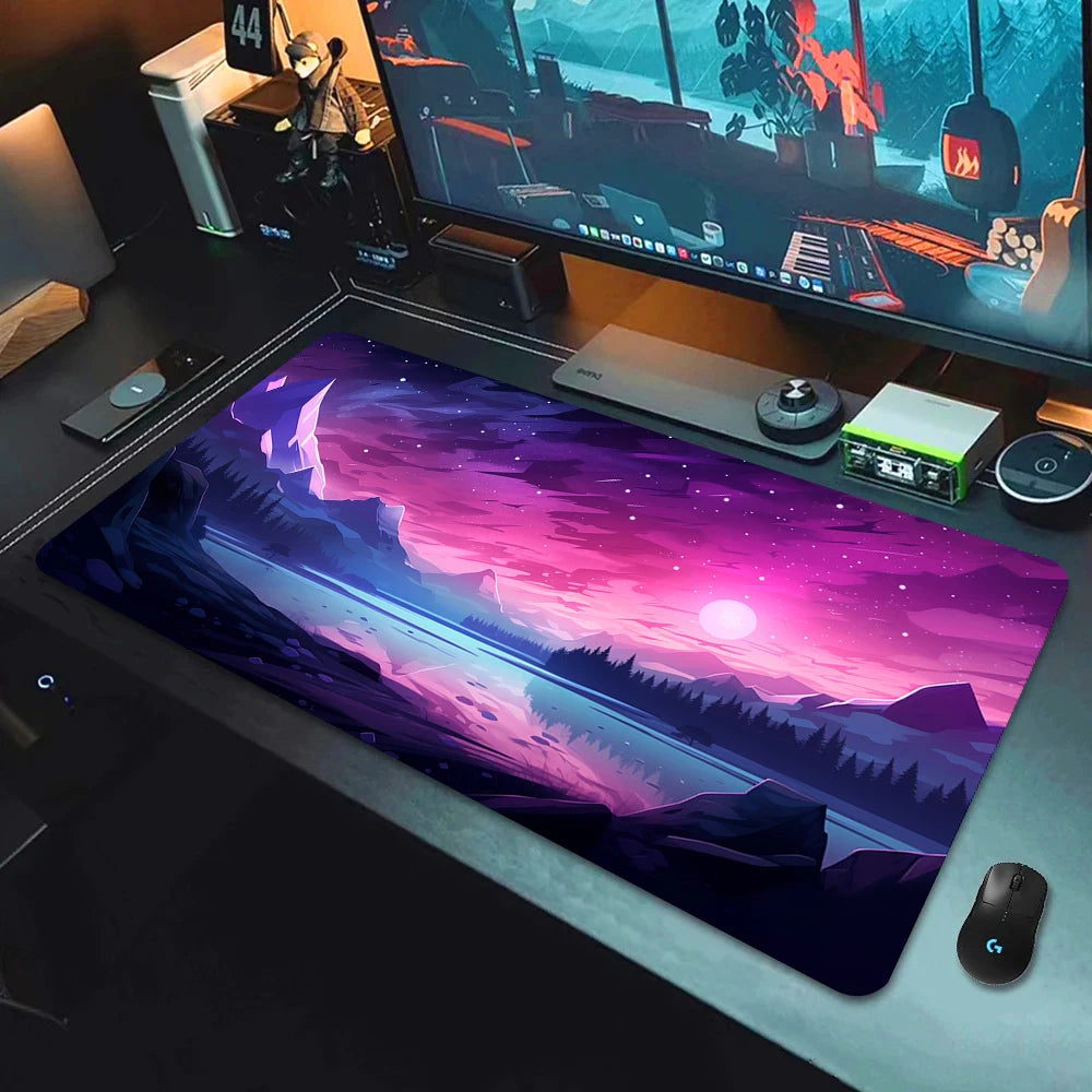 Large Gaming Mouse Pad Landscape Keyboard Mat Carpet HD Print Space Mousepad Computer Galaxy Non-Slip Rubber Big Desk Mat 90x40