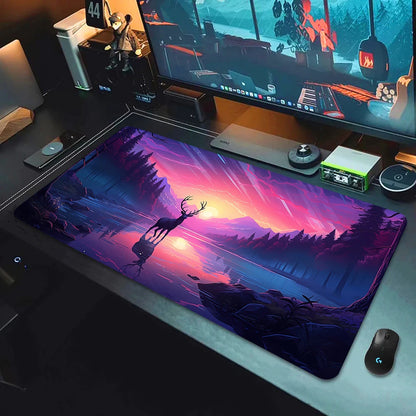 Large Gaming Mouse Pad Landscape Keyboard Mat Carpet HD Print Space Mousepad Computer Galaxy Non-Slip Rubber Big Desk Mat 90x40