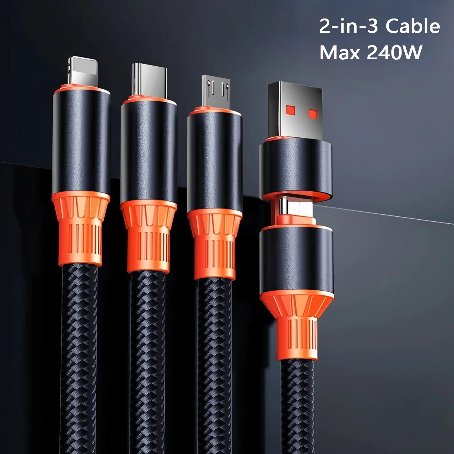 PowerLink — 240W 3-in-1 Fast-Charge Cable