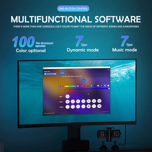 Lumina V2 RGB monitor backlight — real-time screen color sync