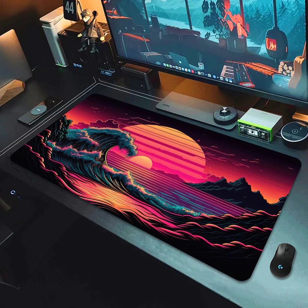 Large Gaming Mouse Pad Landscape Keyboard Mat Carpet HD Print Space Mousepad Computer Galaxy Non-Slip Rubber Big Desk Mat 90x40
