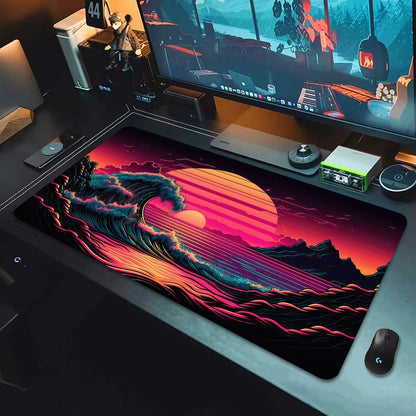 Large Gaming Mouse Pad Landscape Keyboard Mat Carpet HD Print Space Mousepad Computer Galaxy Non-Slip Rubber Big Desk Mat 90x40
