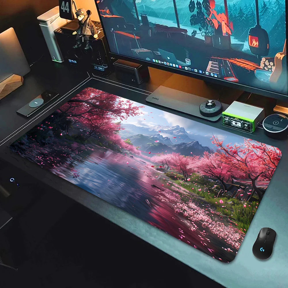 Large Gaming Mouse Pad Landscape Keyboard Mat Carpet HD Print Space Mousepad Computer Galaxy Non-Slip Rubber Big Desk Mat 90x40