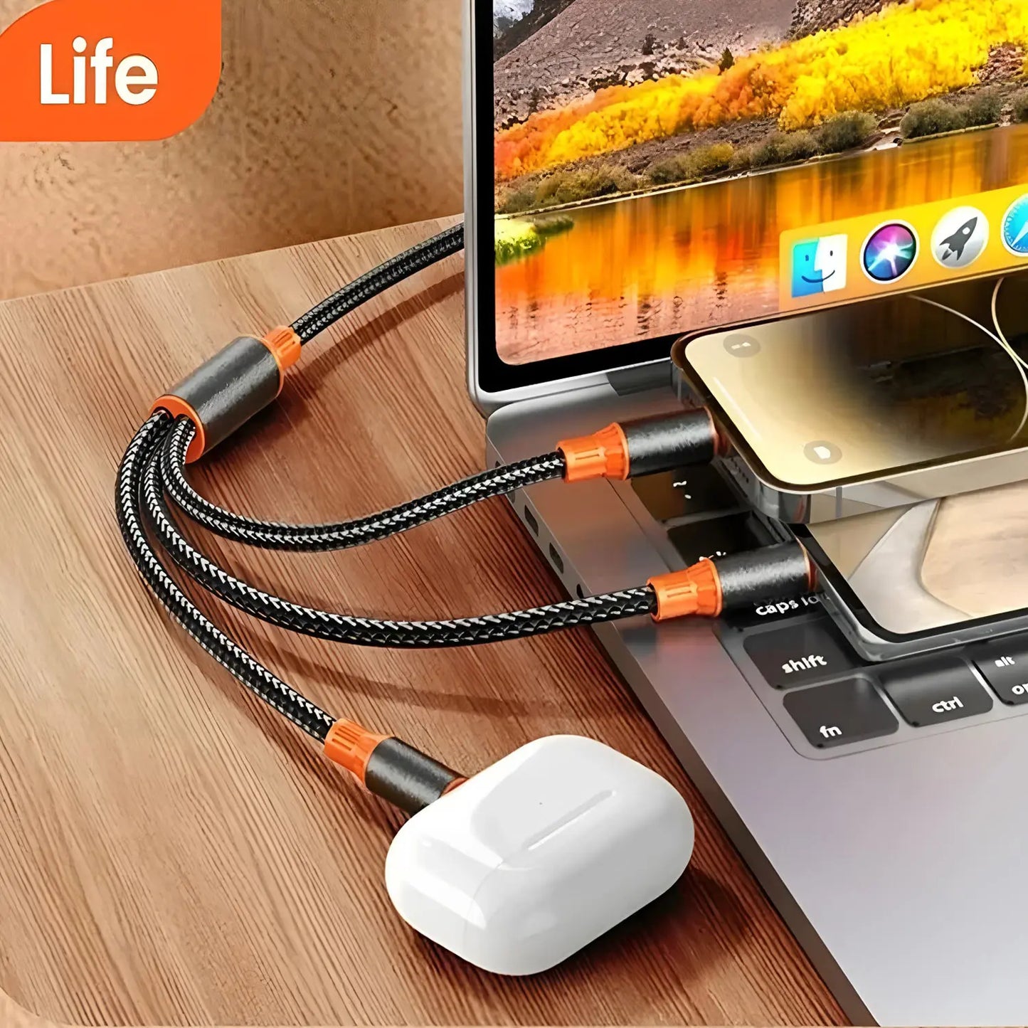 PowerLink — 240W 3-in-1 Fast-Charge Cable