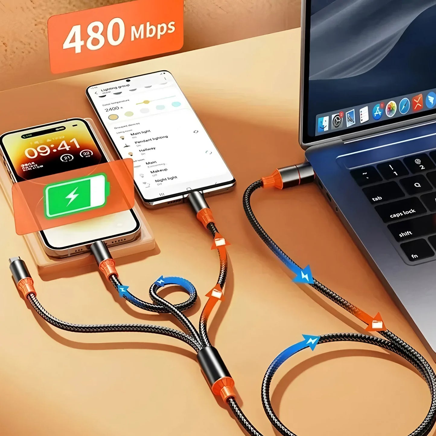 PowerLink — 240W 3-in-1 Fast-Charge Cable