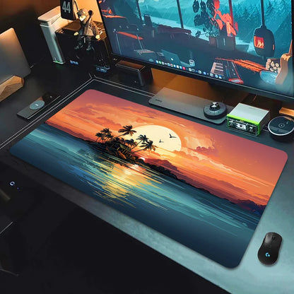 Large Gaming Mouse Pad Landscape Keyboard Mat Carpet HD Print Space Mousepad Computer Galaxy Non-Slip Rubber Big Desk Mat 90x40