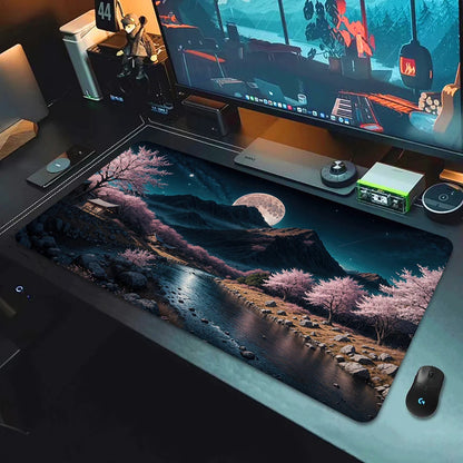 Large Gaming Mouse Pad Landscape Keyboard Mat Carpet HD Print Space Mousepad Computer Galaxy Non-Slip Rubber Big Desk Mat 90x40