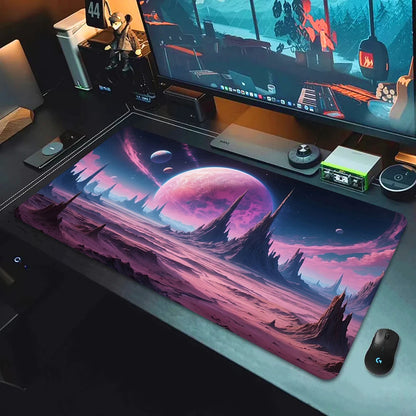 Large Gaming Mouse Pad Landscape Keyboard Mat Carpet HD Print Space Mousepad Computer Galaxy Non-Slip Rubber Big Desk Mat 90x40