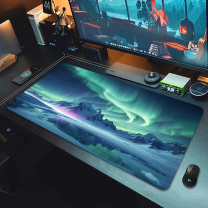 Large Gaming Mouse Pad Landscape Keyboard Mat Carpet HD Print Space Mousepad Computer Galaxy Non-Slip Rubber Big Desk Mat 90x40