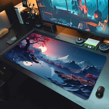 Large Gaming Mouse Pad Landscape Keyboard Mat Carpet HD Print Space Mousepad Computer Galaxy Non-Slip Rubber Big Desk Mat 90x40