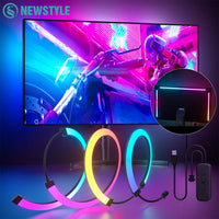 Lumina V2 screen-sync RGB backlight glowing behind a gaming monitor