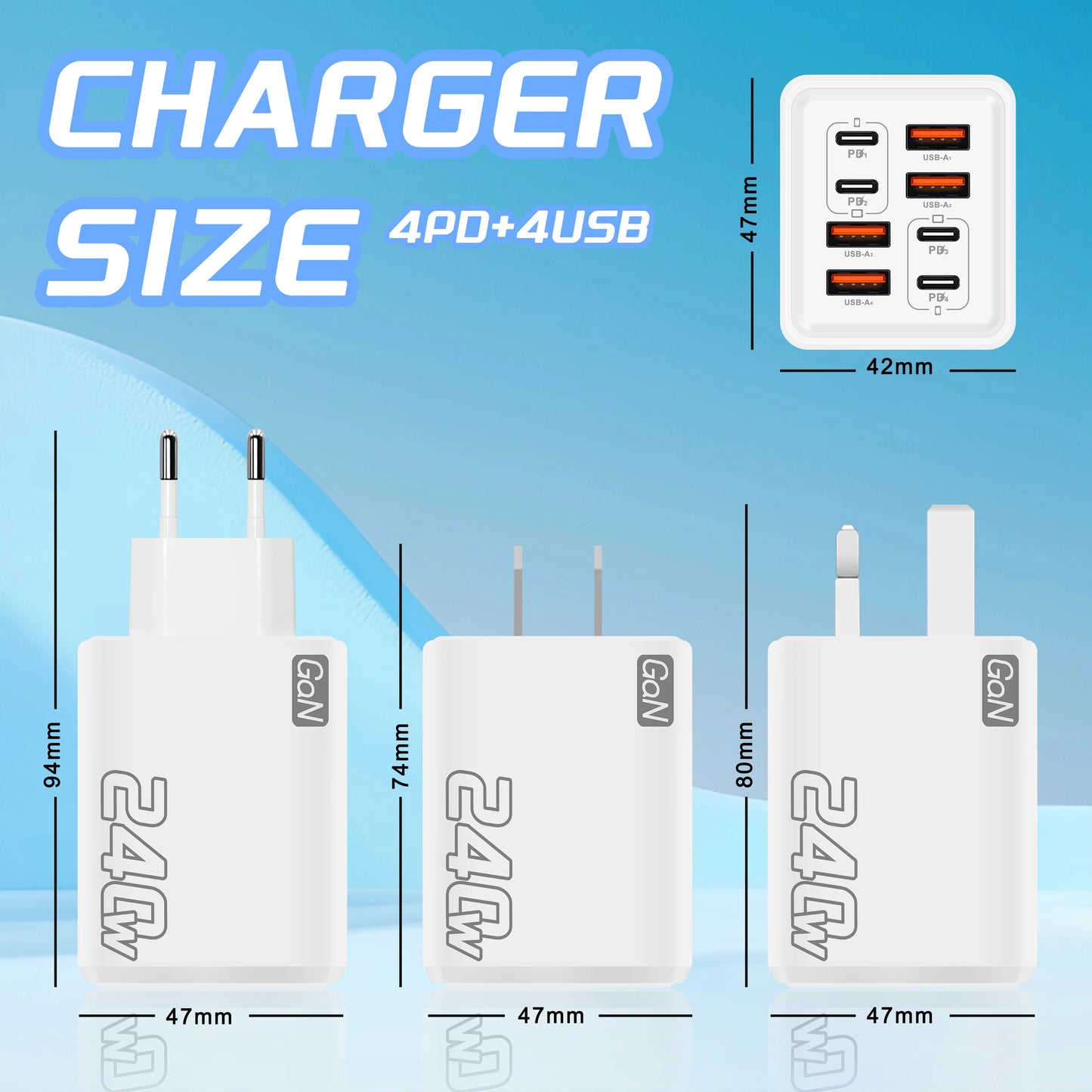 PowerHub — 240W 8-in-1 GaN USB-C Charger