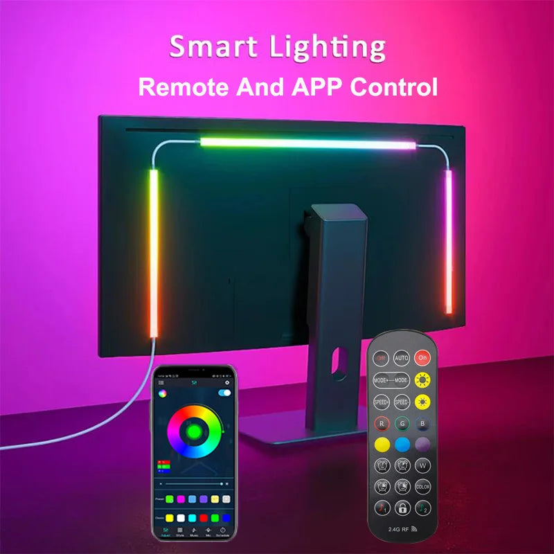 USB PC LED Strip Lights 24-34 Inch Computer RGBIC APP Music Sync Monitor Screen LED Backlight for Gaming Room Atmosphere Decor