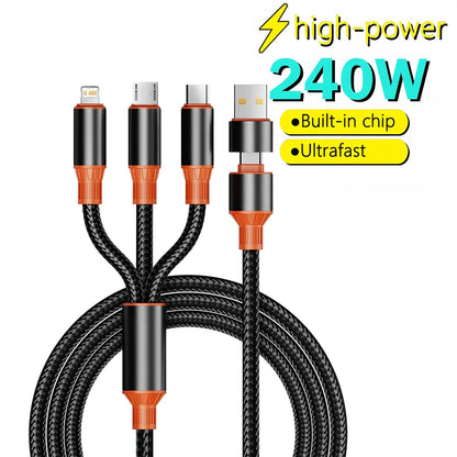 PowerLink — 240W 3-in-1 Fast-Charge Cable