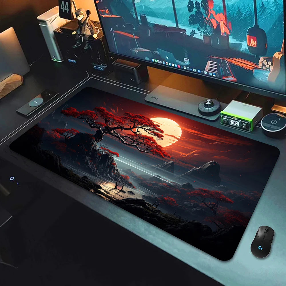 Large Gaming Mouse Pad Landscape Keyboard Mat Carpet HD Print Space Mousepad Computer Galaxy Non-Slip Rubber Big Desk Mat 90x40