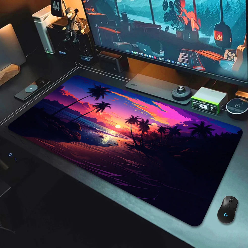 Large Gaming Mouse Pad Landscape Keyboard Mat Carpet HD Print Space Mousepad Computer Galaxy Non-Slip Rubber Big Desk Mat 90x40