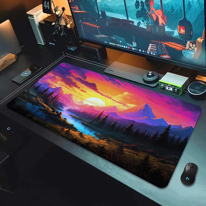 Large Gaming Mouse Pad Landscape Keyboard Mat Carpet HD Print Space Mousepad Computer Galaxy Non-Slip Rubber Big Desk Mat 90x40