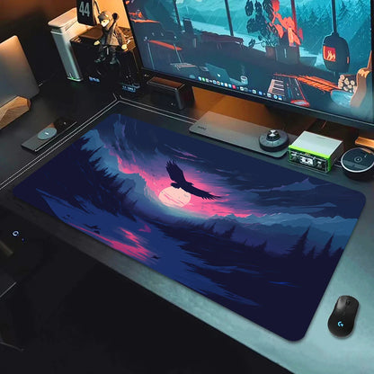Large Gaming Mouse Pad Landscape Keyboard Mat Carpet HD Print Space Mousepad Computer Galaxy Non-Slip Rubber Big Desk Mat 90x40